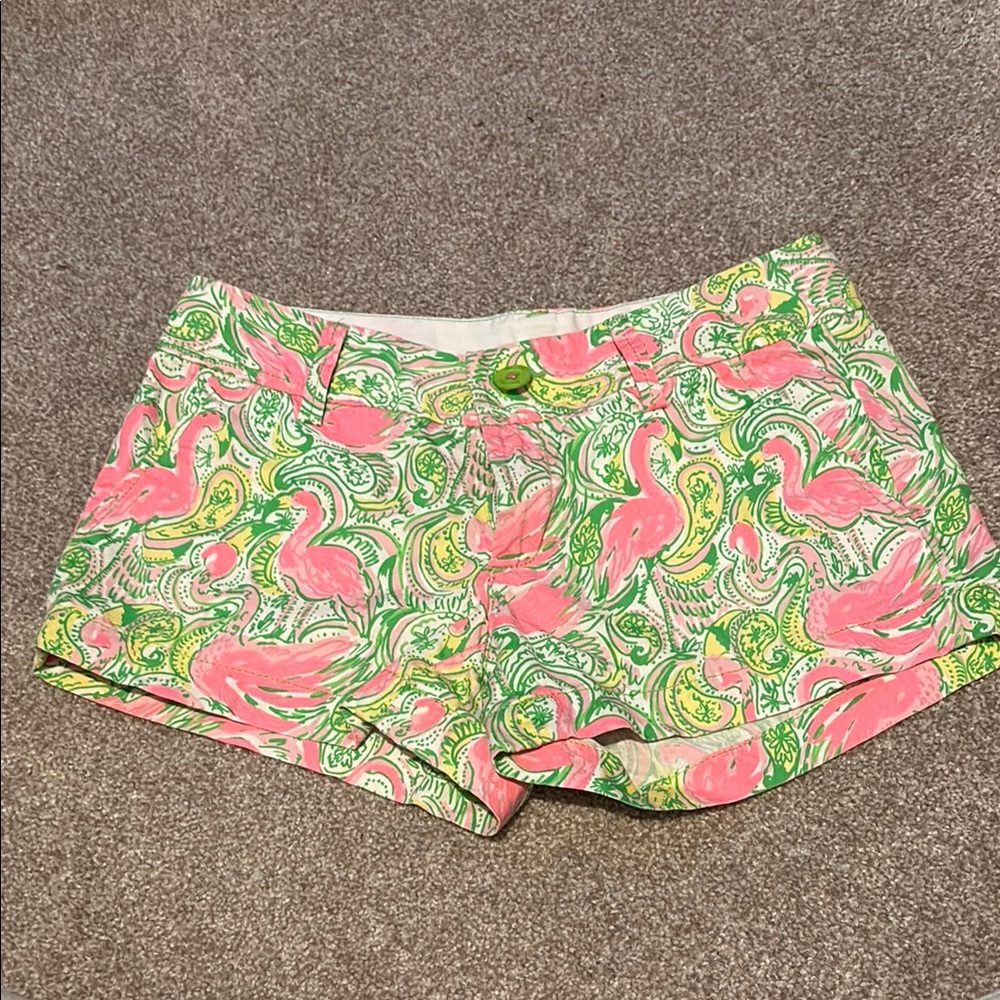 Lilly Pulitzer Pink and Green High Waist Shorts